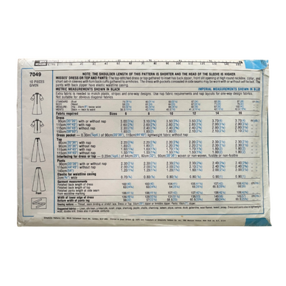 Simplicity 7049 Womens Size 10 UK Dress Top Trousers FF