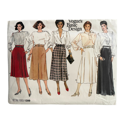 Vogue 1399 Womens Size 12 UK Skirt FF