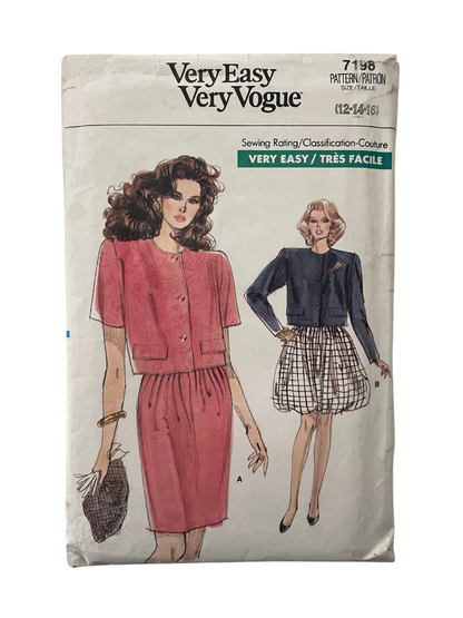 Vogue 7918 Womens Size 16 Petite Top Skirt FF