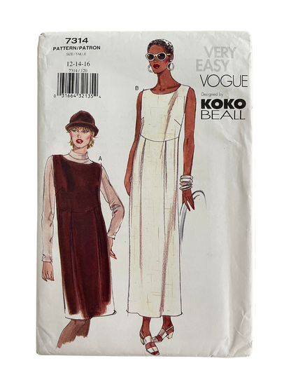 Vogue 7314 Womens Size 12-16 Dress FF