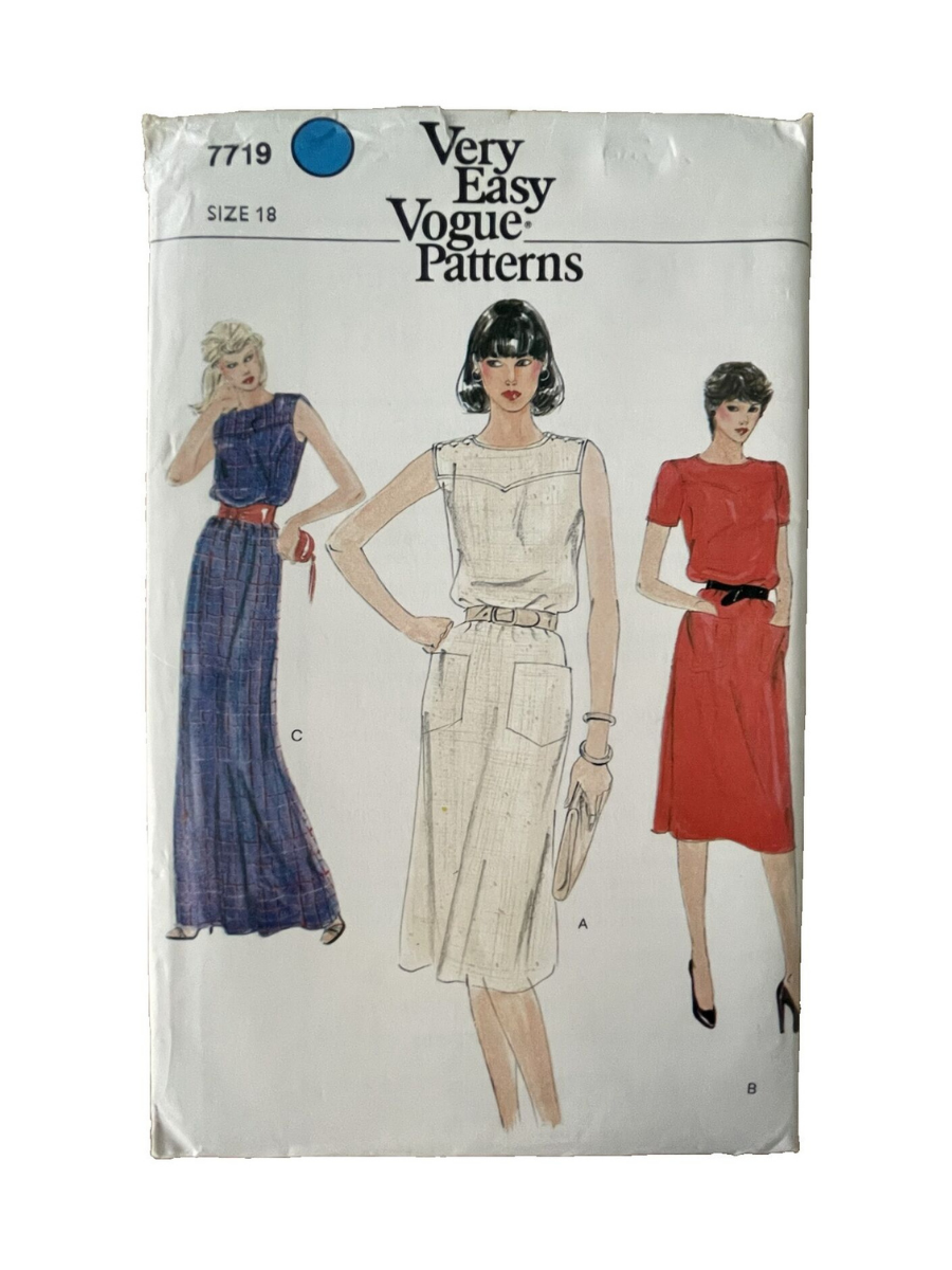 Vogue 7719 Womens Size 18 Dress FF