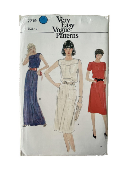 Vogue 7719 Womens Size 18 Dress FF