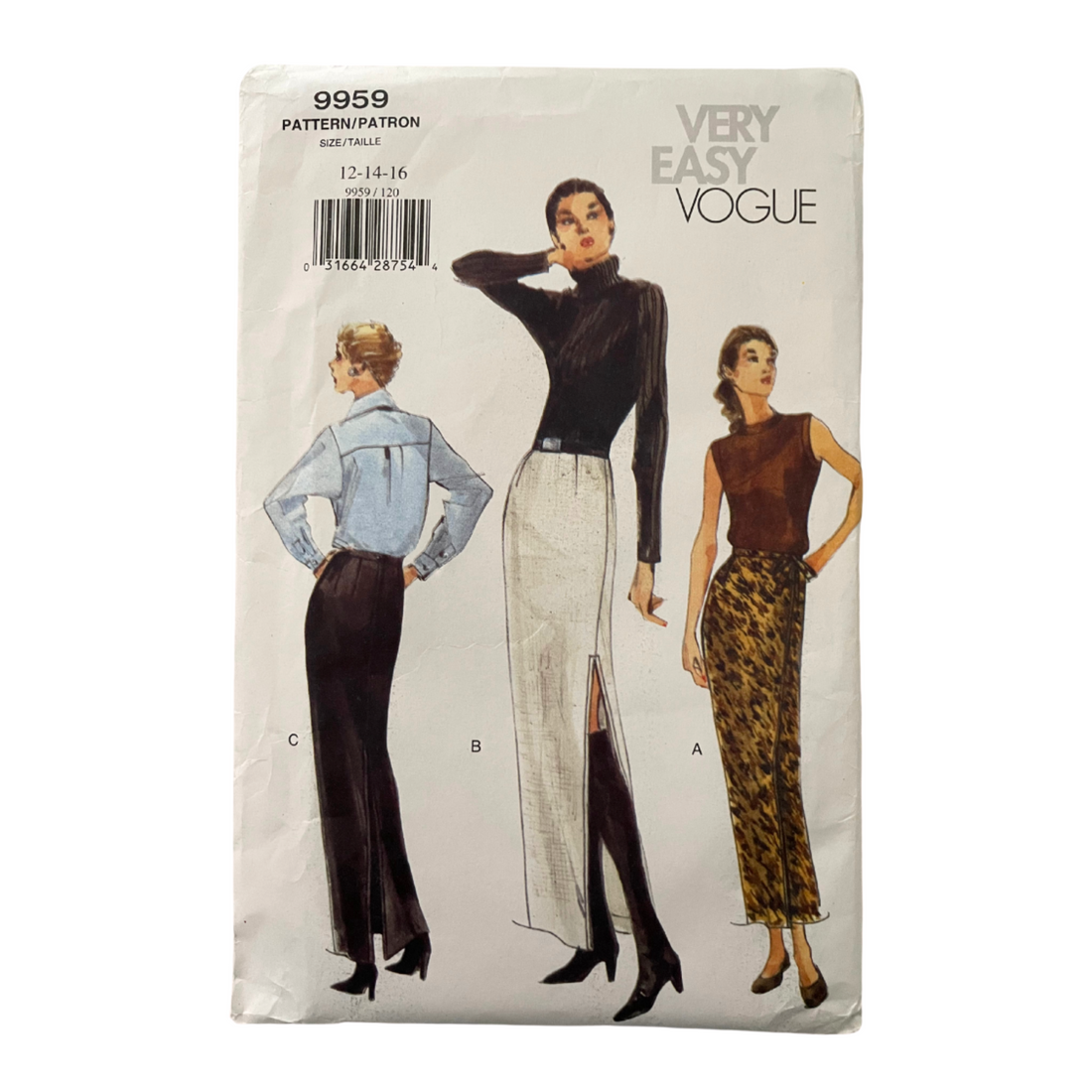 Vogue 9959 Womens Size 10-14 UK Petite Skirt FF